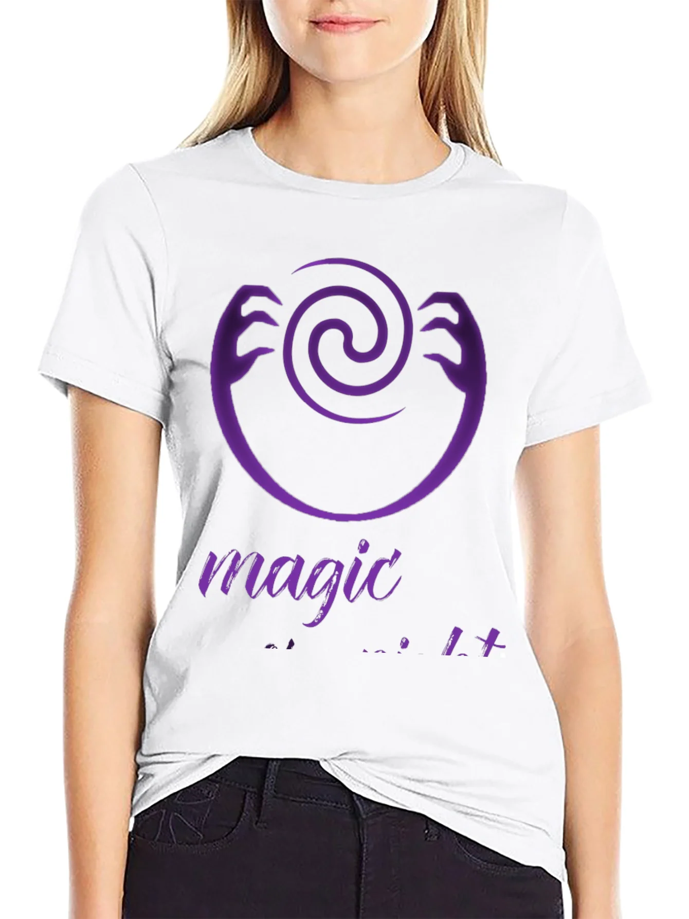 Magic Hands Spiral Graphic Tee - Modern Black T-Shirt