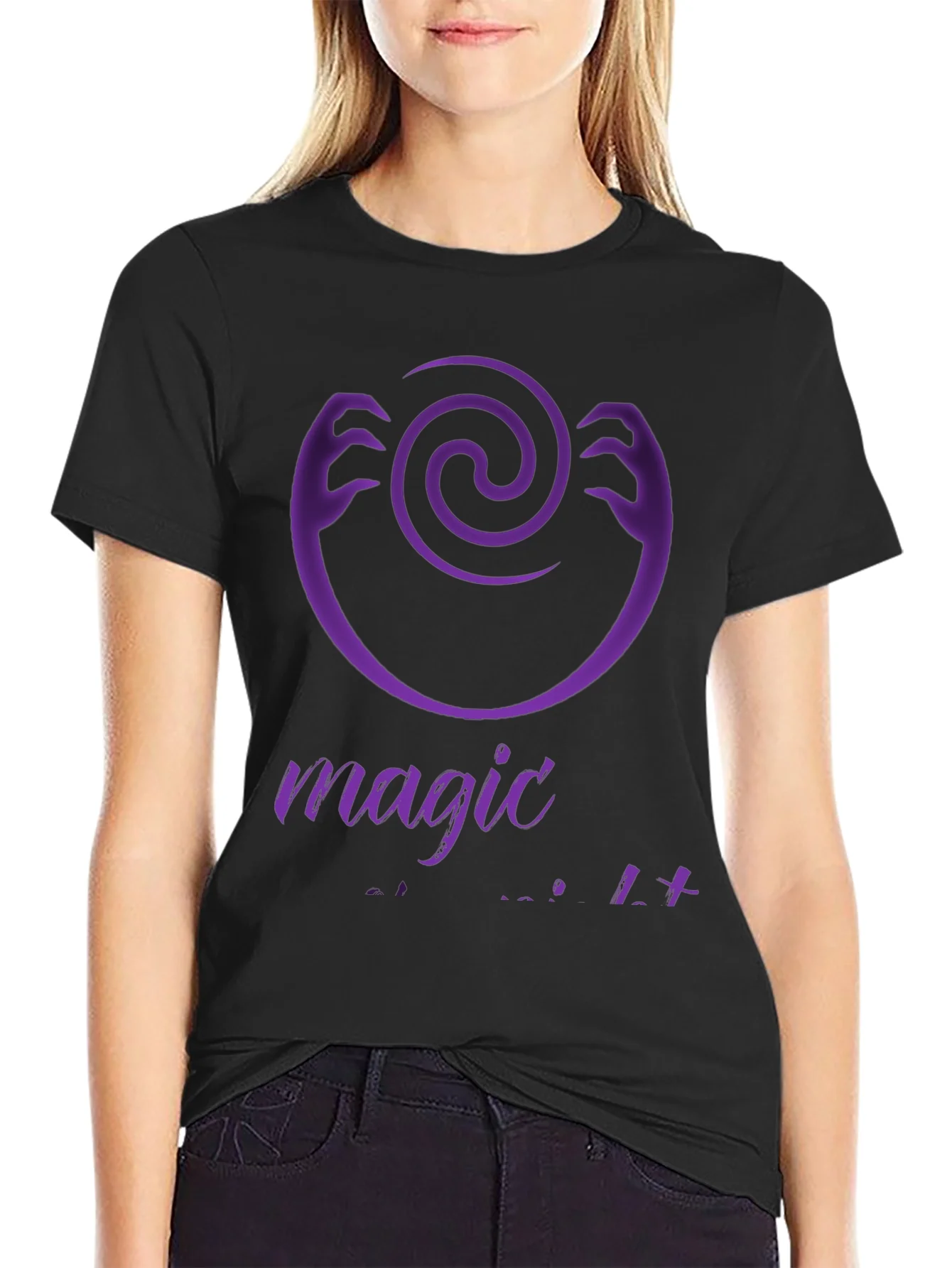 Magic Hands Spiral Graphic Tee - Modern Black T-Shirt