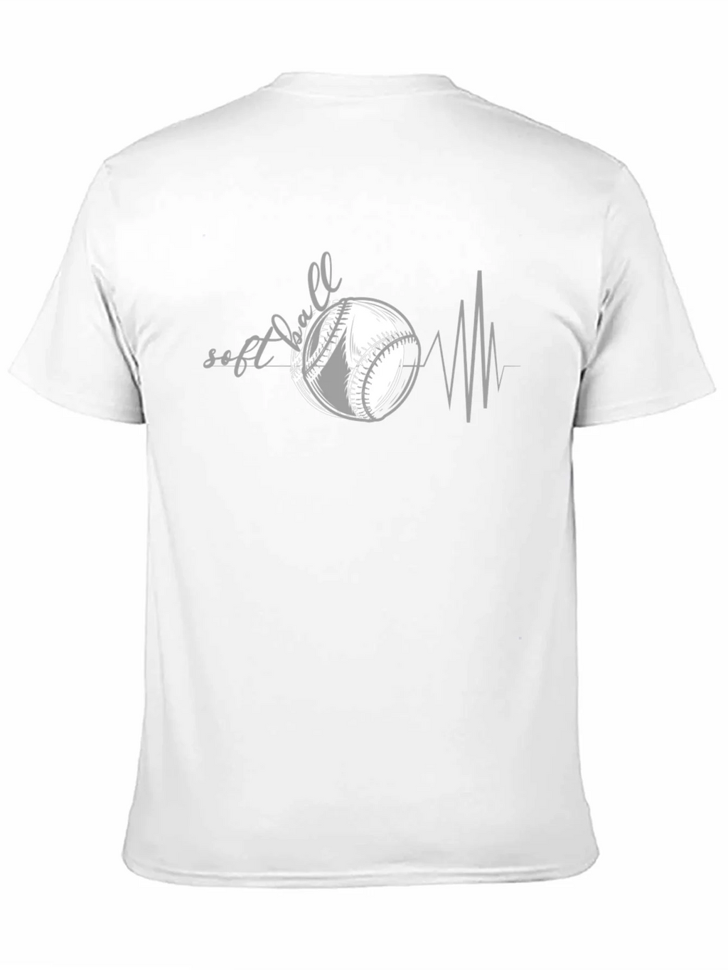 Softball Heartbeat Graphic Tee - Baseball Lover Shirt