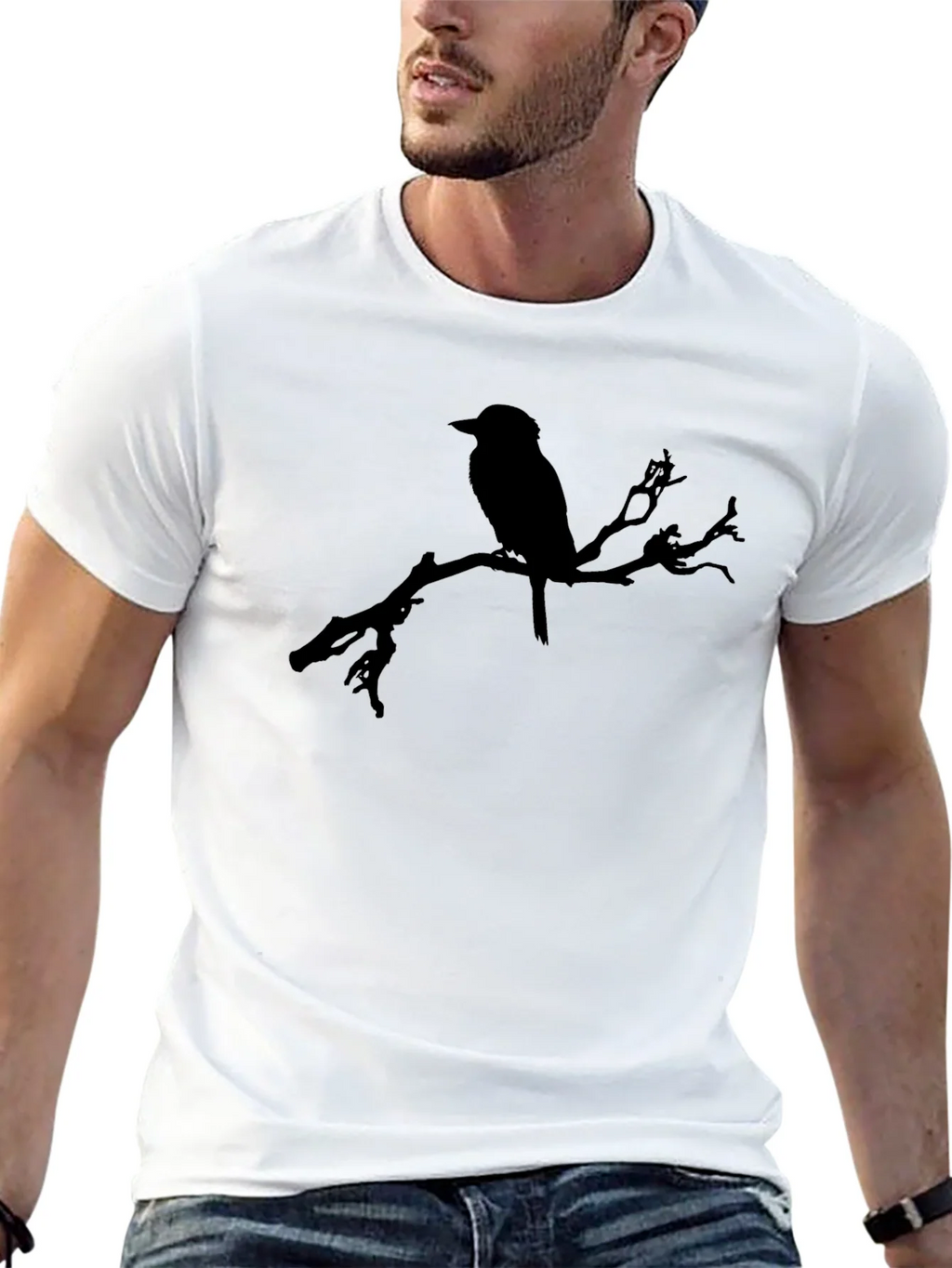 Bird on Branch Black Graphic Tee