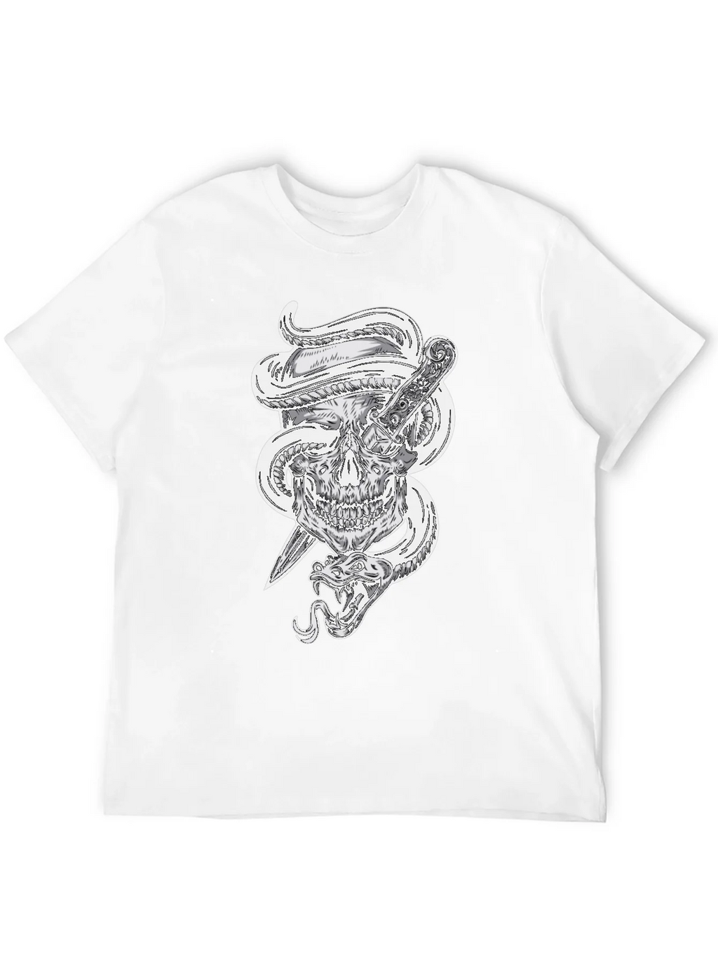 Skull Snake and Dagger Graphic Tee - Mens