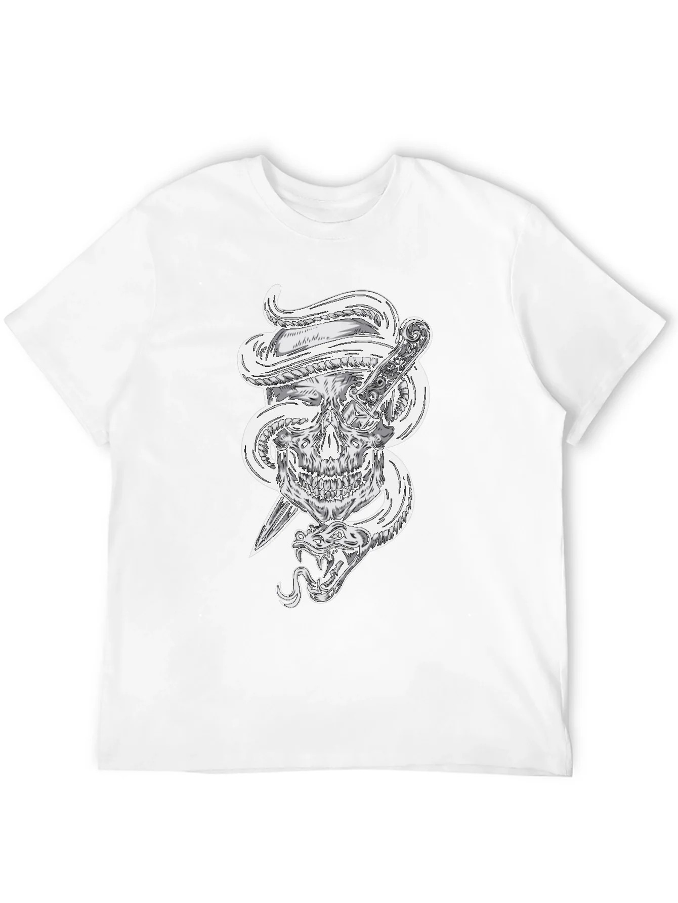 Skull Snake and Dagger Graphic Tee - Mens