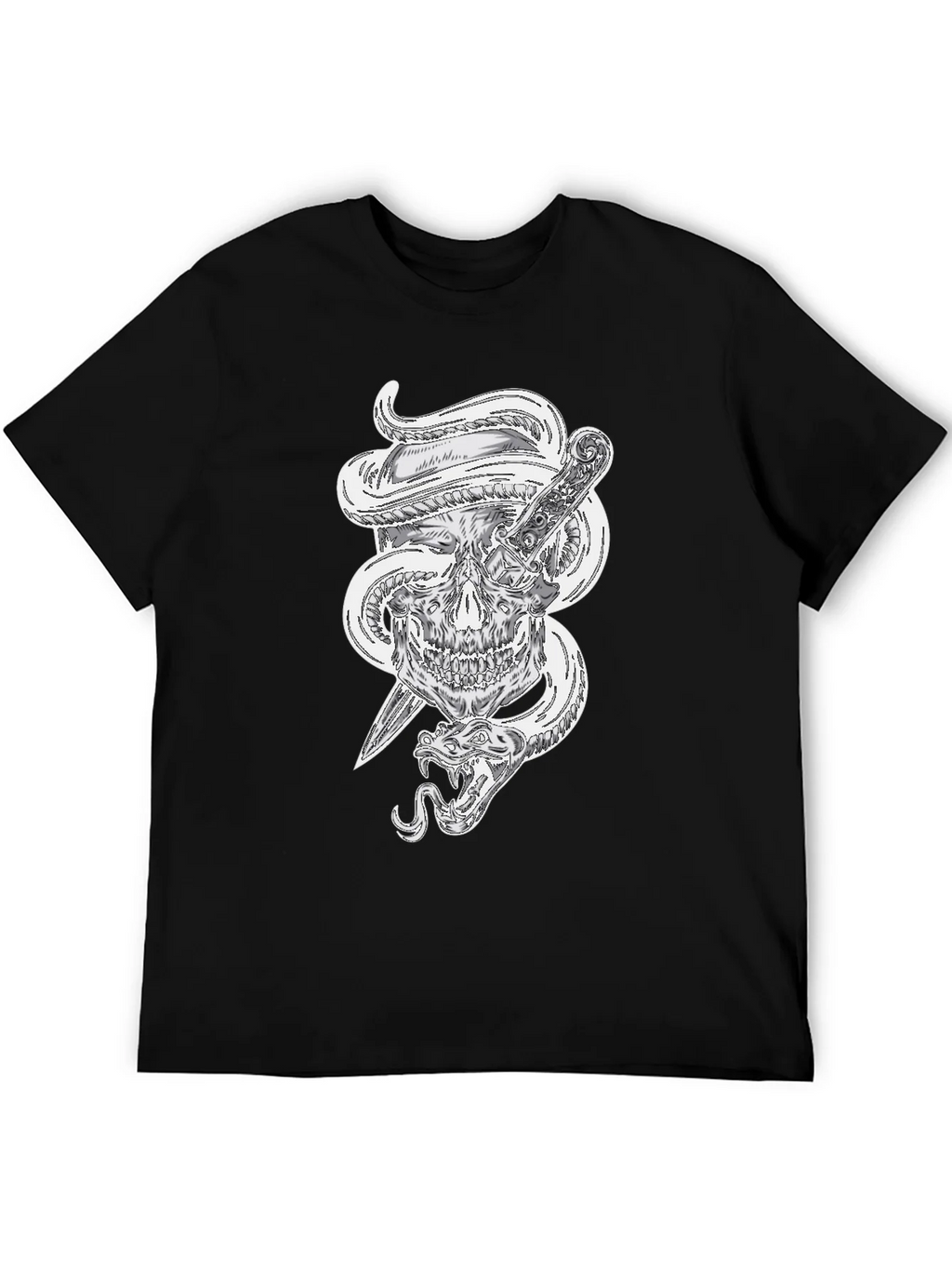 Skull Snake and Dagger Graphic Tee - Mens