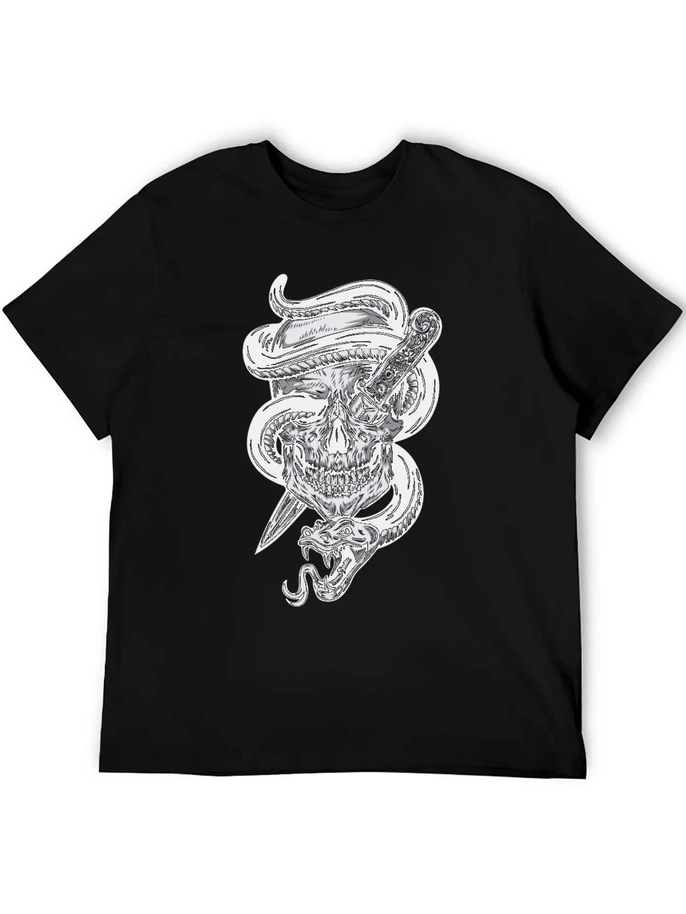 Skull Snake and Dagger Graphic Tee - Mens
