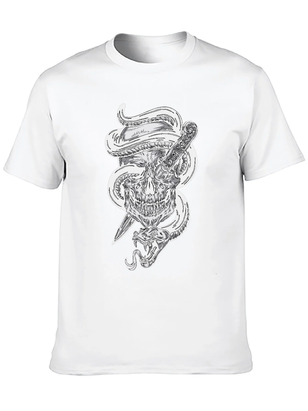 Skull Snake and Dagger Graphic Tee - Mens