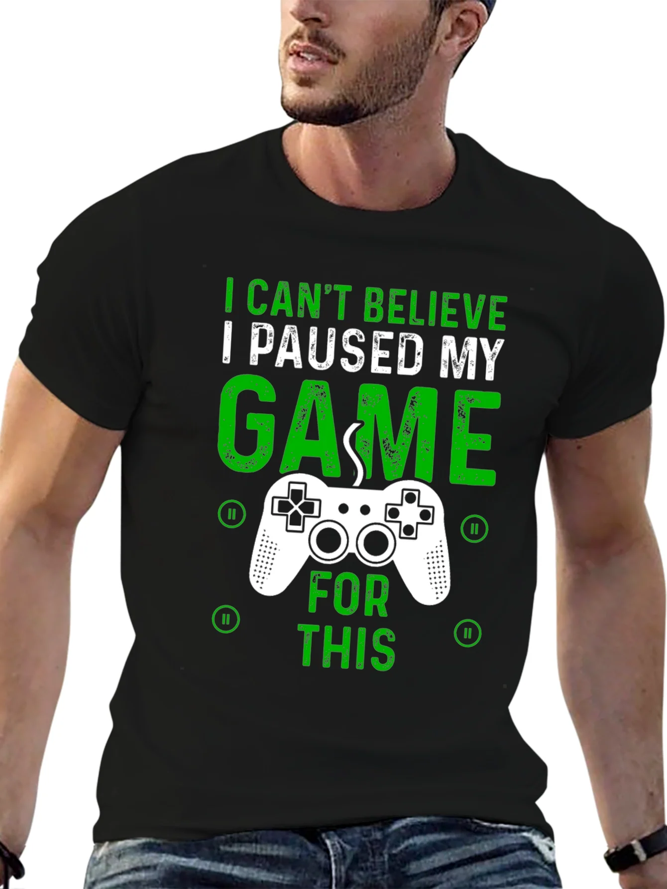 Gamer T-Shirt - I Paused My Game For This - Graphic Tee