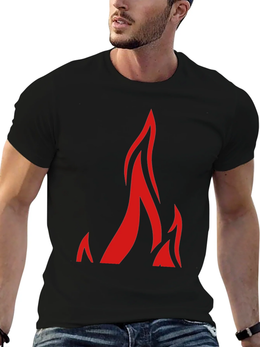 Flame Graphic Black T-Shirt