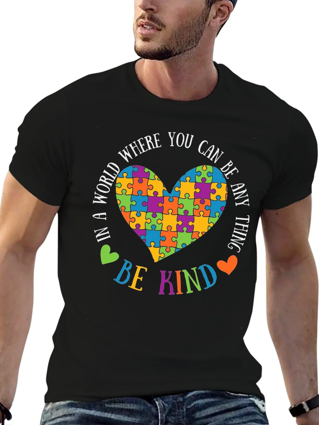 Autism Awareness T-Shirt: Be Kind Puzzle Heart