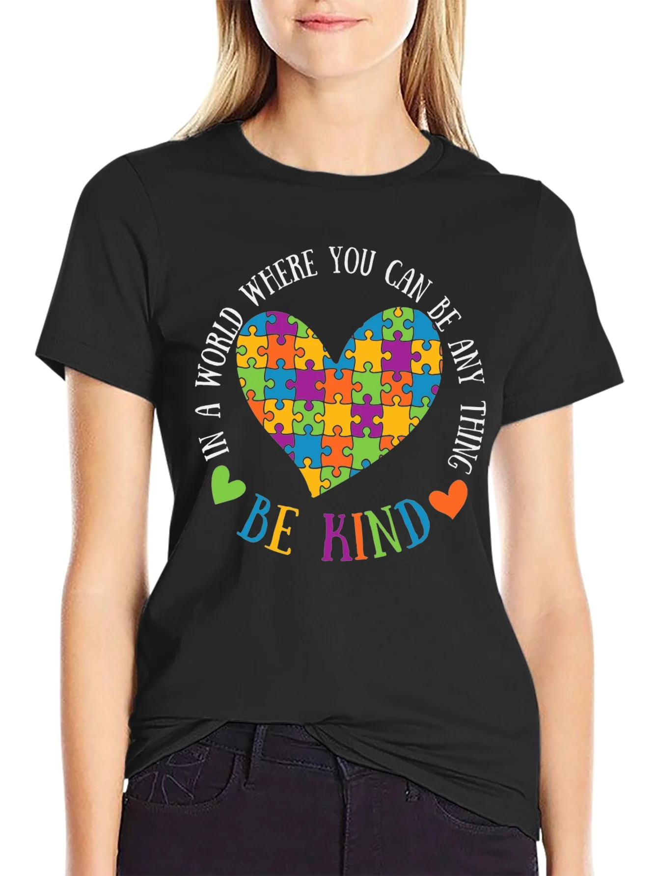 Autism Awareness T-Shirt: Be Kind Puzzle Heart