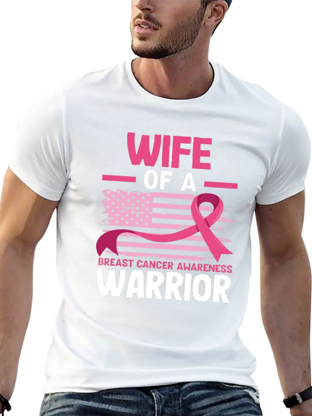 Wife of a Warrior Breast Cancer Awareness T-Shirt
