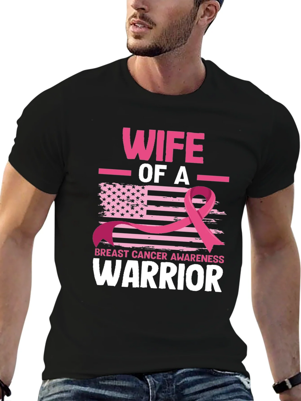 Wife of a Warrior Breast Cancer Awareness T-Shirt
