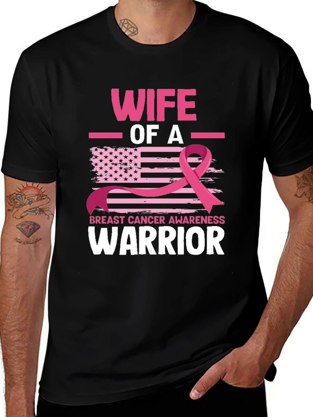 Wife of a Warrior Breast Cancer Awareness T-Shirt