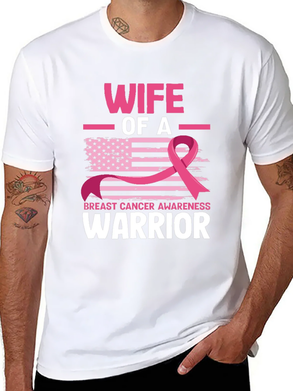 Wife of a Warrior Breast Cancer Awareness T-Shirt
