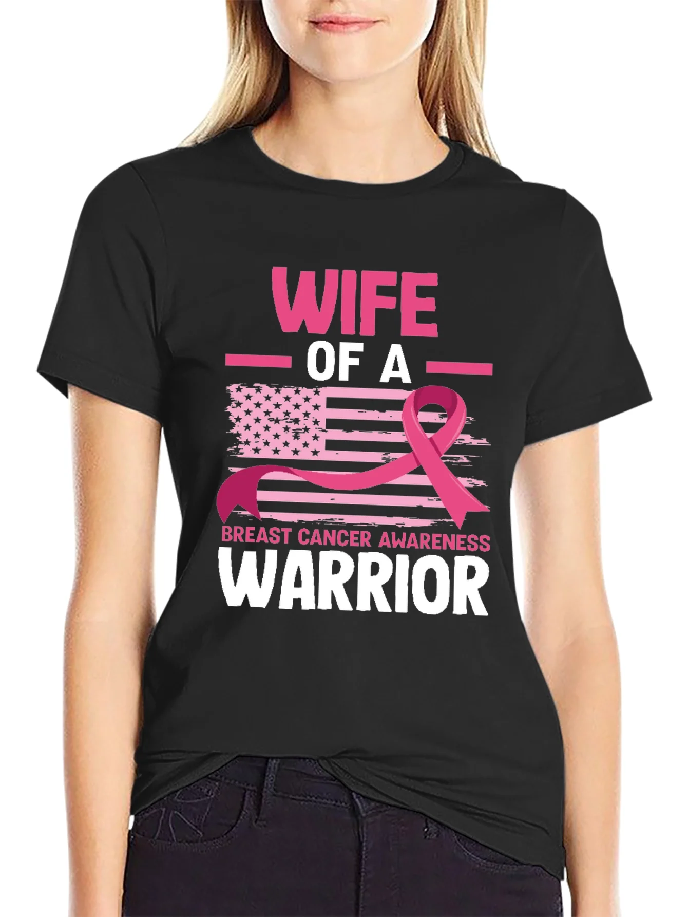Wife of a Warrior Breast Cancer Awareness T-Shirt