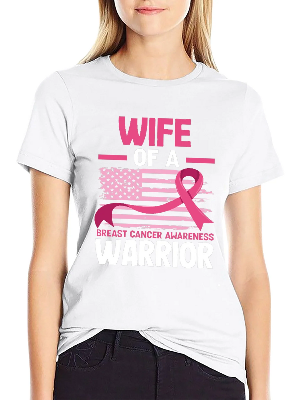 Wife of a Warrior Breast Cancer Awareness T-Shirt
