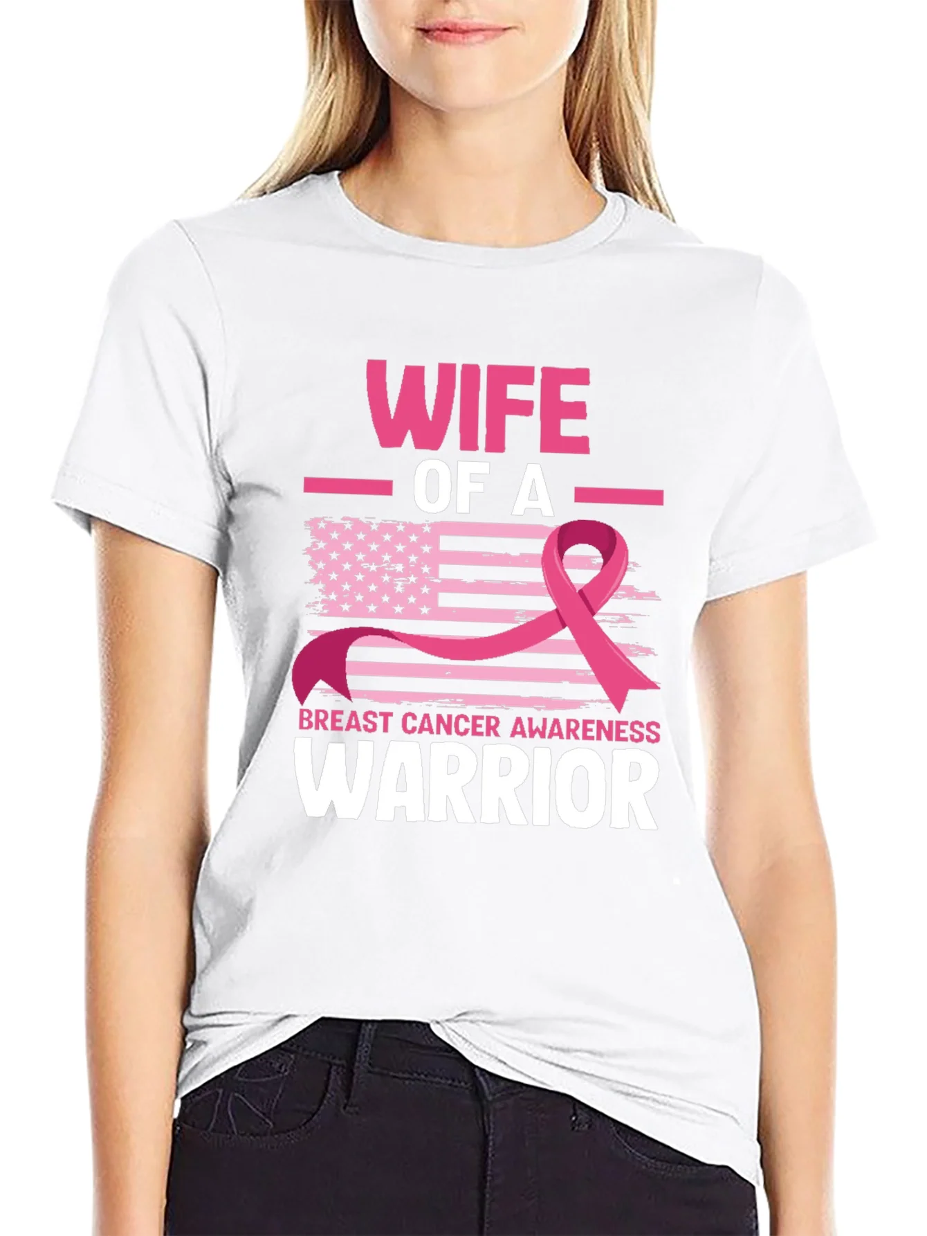 Wife of a Warrior Breast Cancer Awareness T-Shirt