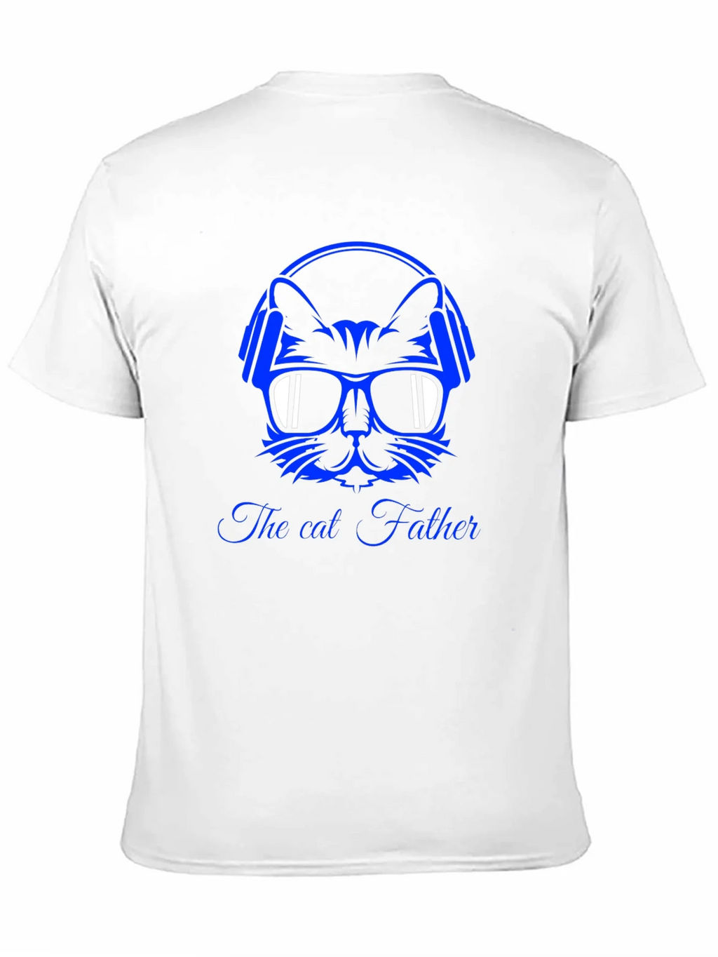 Cool Cat Father Graphic T-Shirt - Black