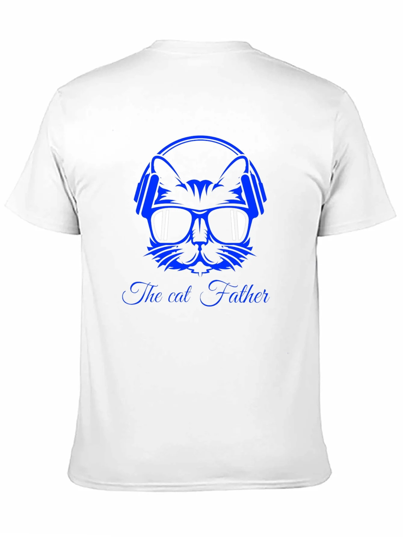 Cool Cat Father Graphic T-Shirt - Black