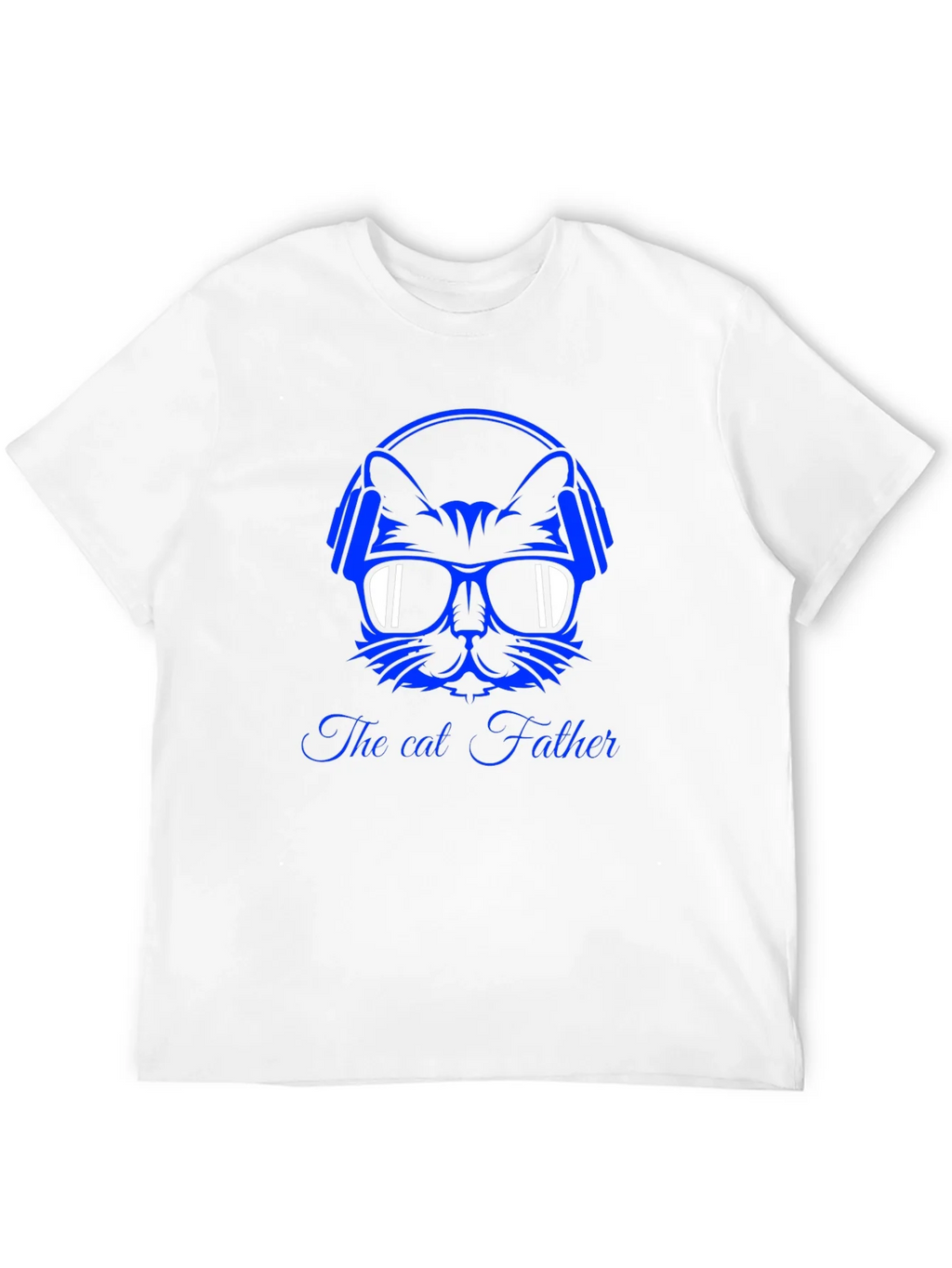 Cool Cat Father Graphic T-Shirt - Black