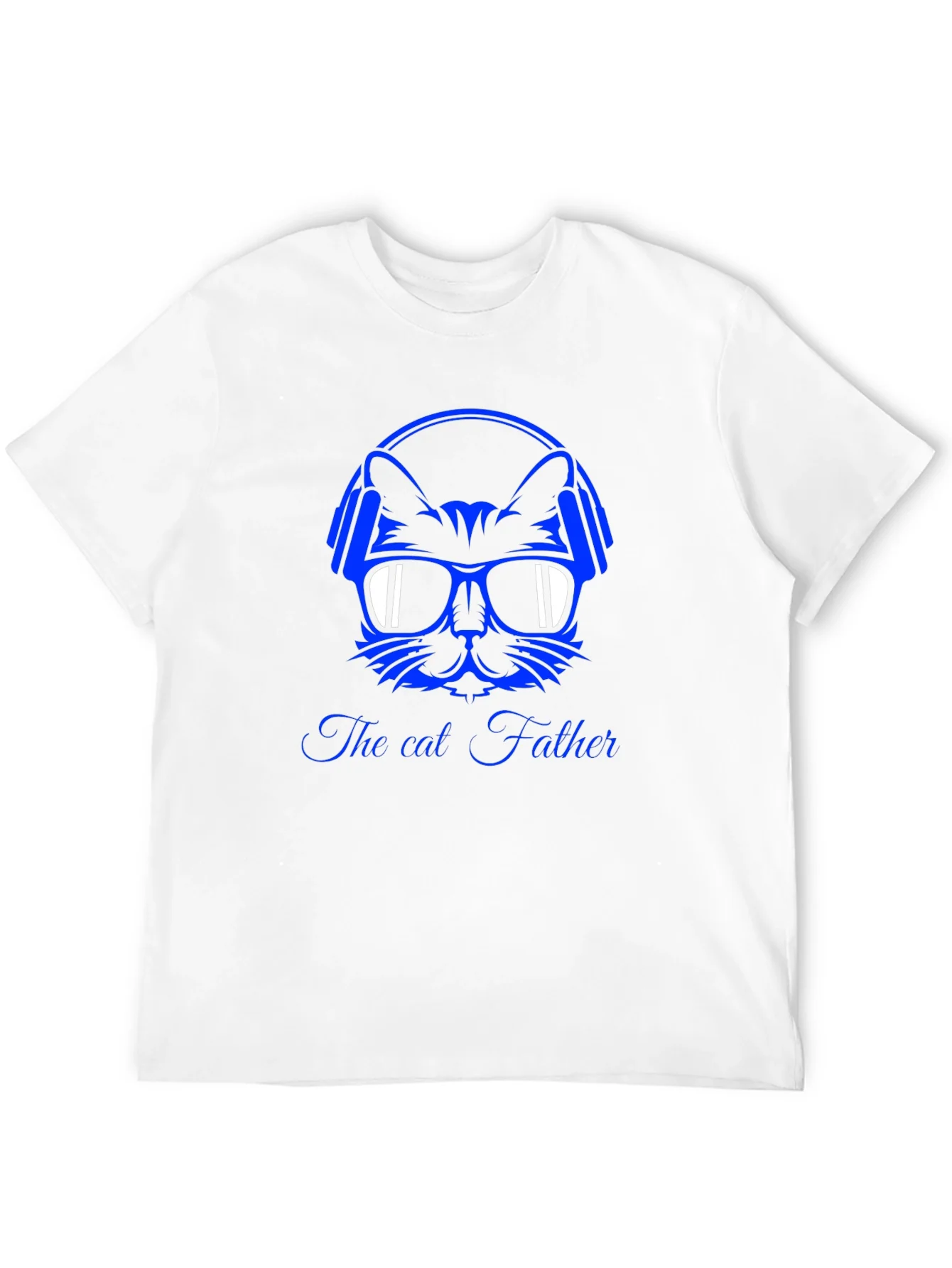 Cool Cat Father Graphic T-Shirt - Black