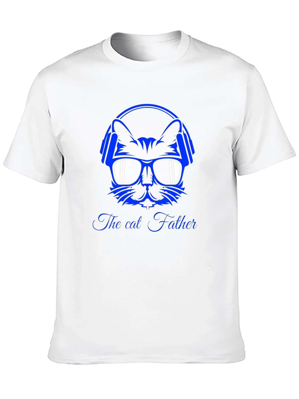 Cool Cat Father Graphic T-Shirt - Black