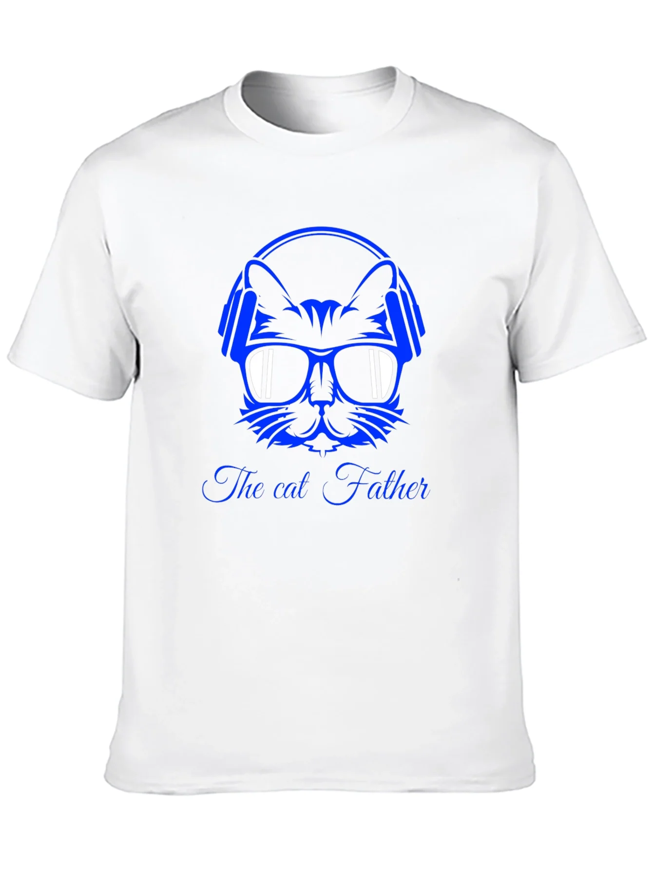 Cool Cat Father Graphic T-Shirt - Black