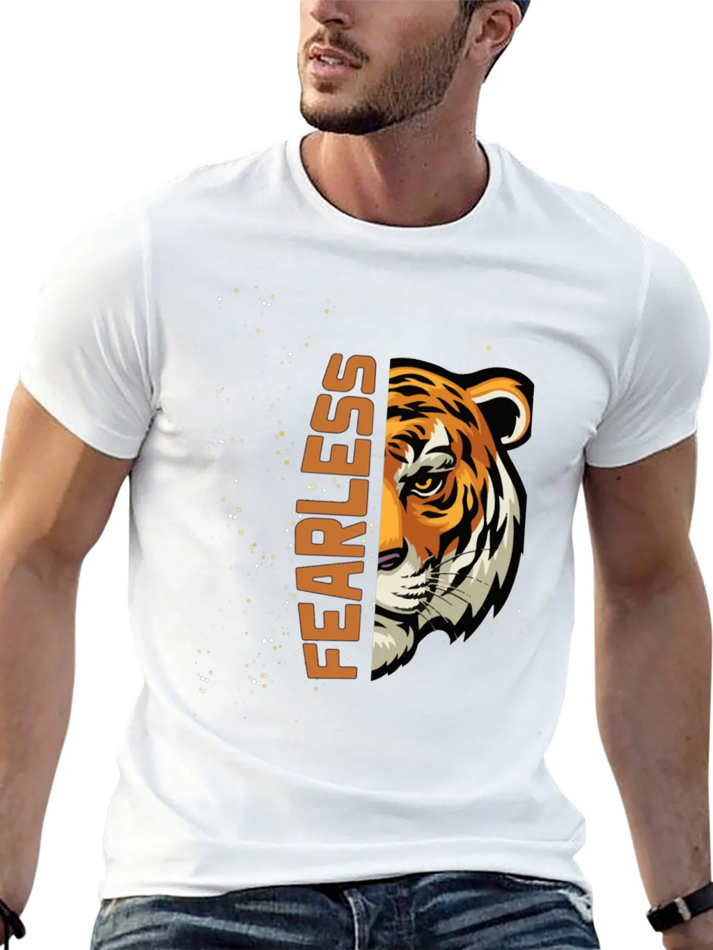 Fearless Tiger Graphic T-Shirt - Black Cotton Tee