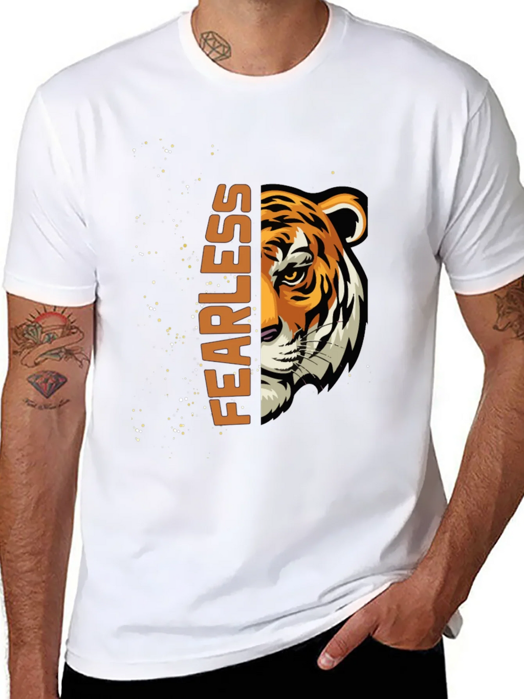 Fearless Tiger Graphic T-Shirt - Black Cotton Tee