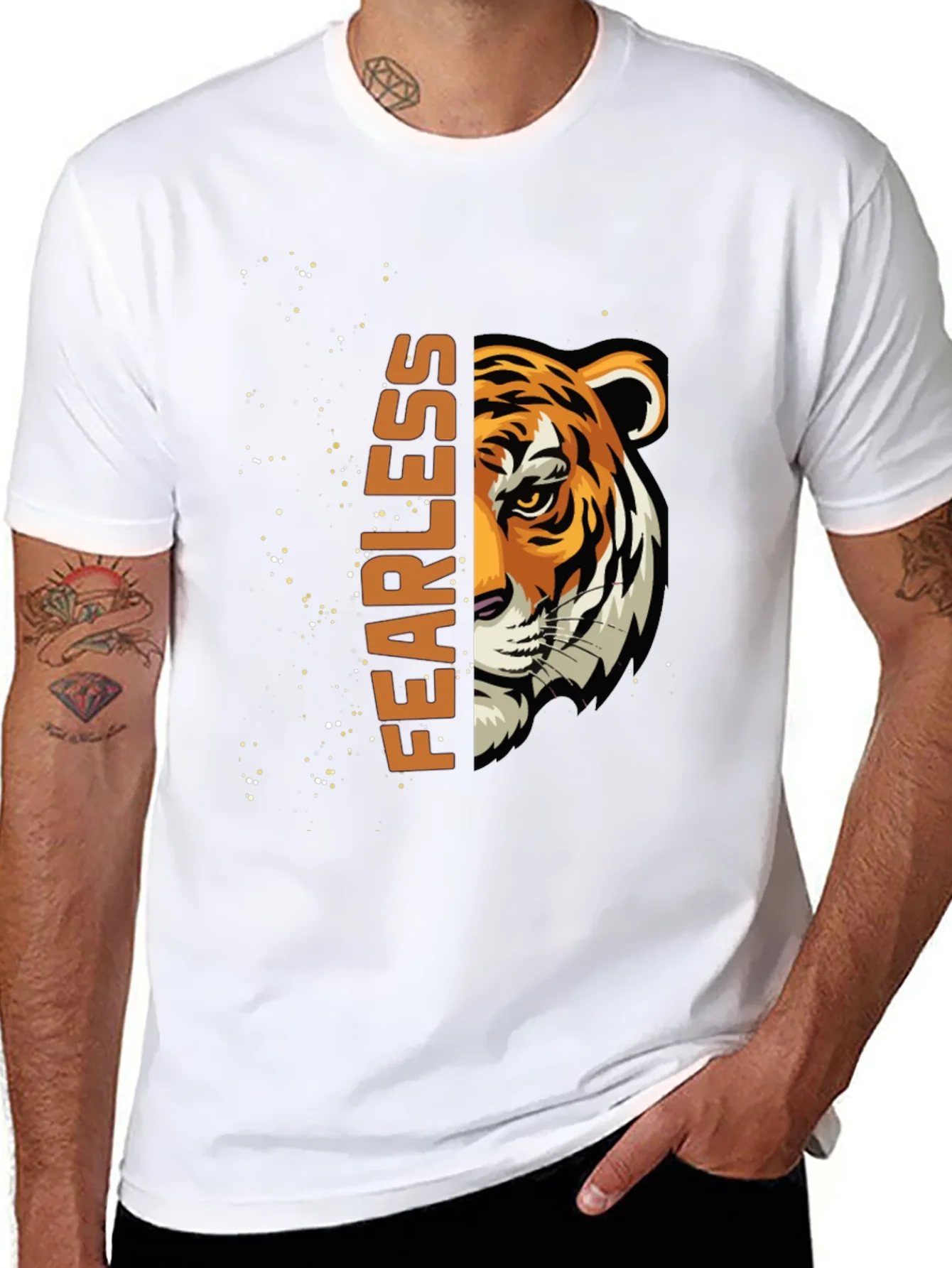 Fearless Tiger Graphic T-Shirt - Black Cotton Tee