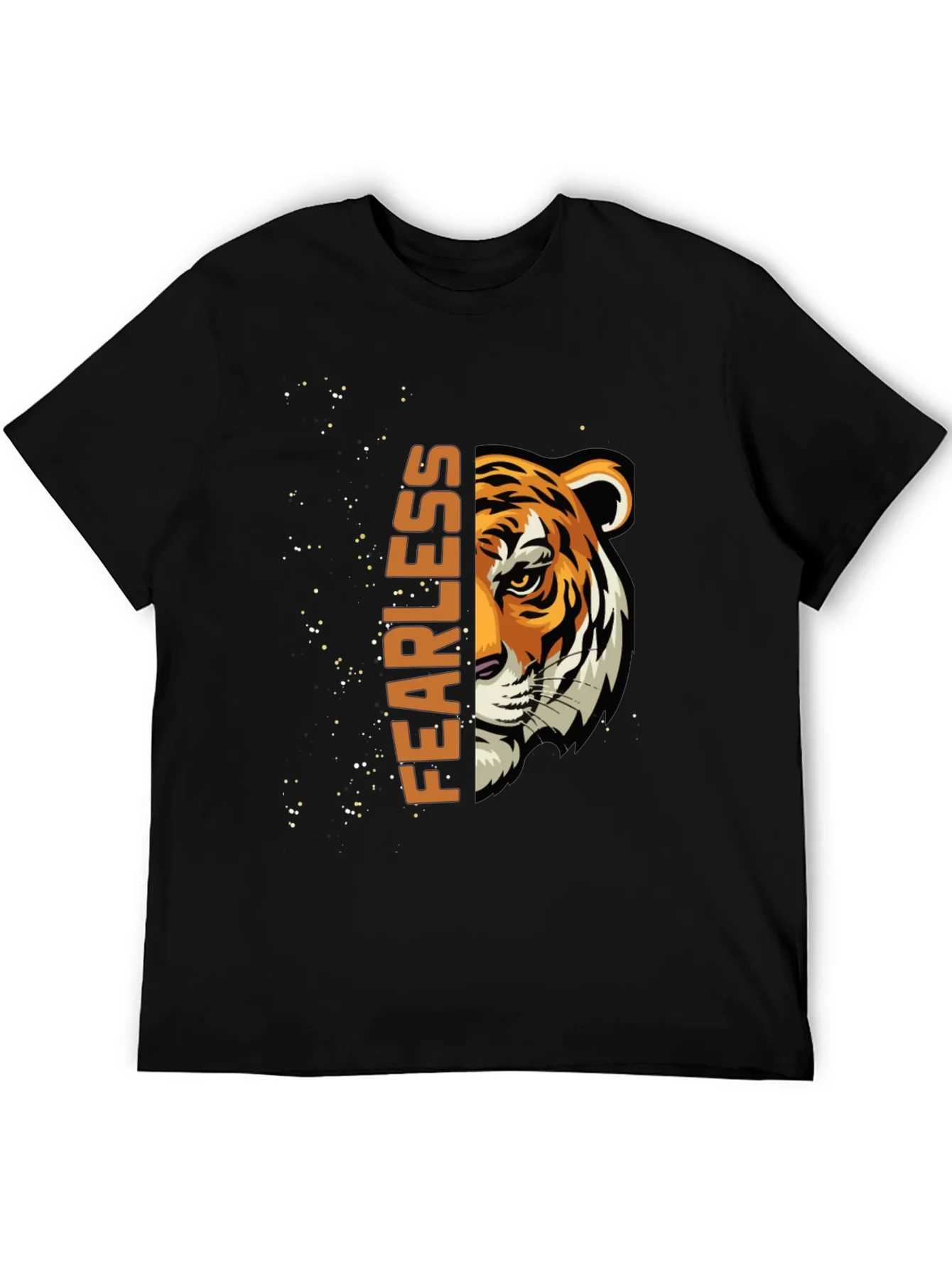 Fearless Tiger Graphic T-Shirt - Black Cotton Tee
