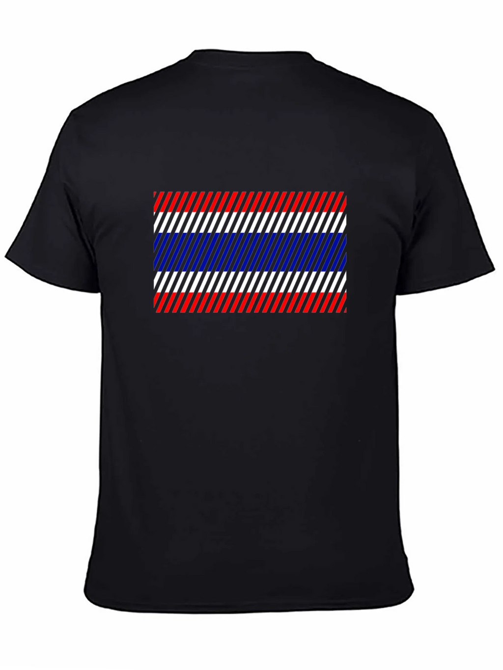 Thailand Flag Diagonal Stripes Black T-Shirt