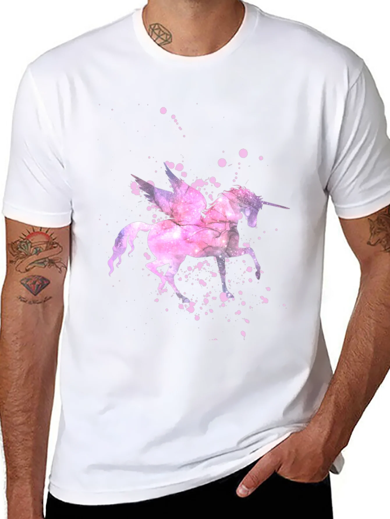 Unicorn Pegasus Graphic T-Shirt - Black Cotton Tee