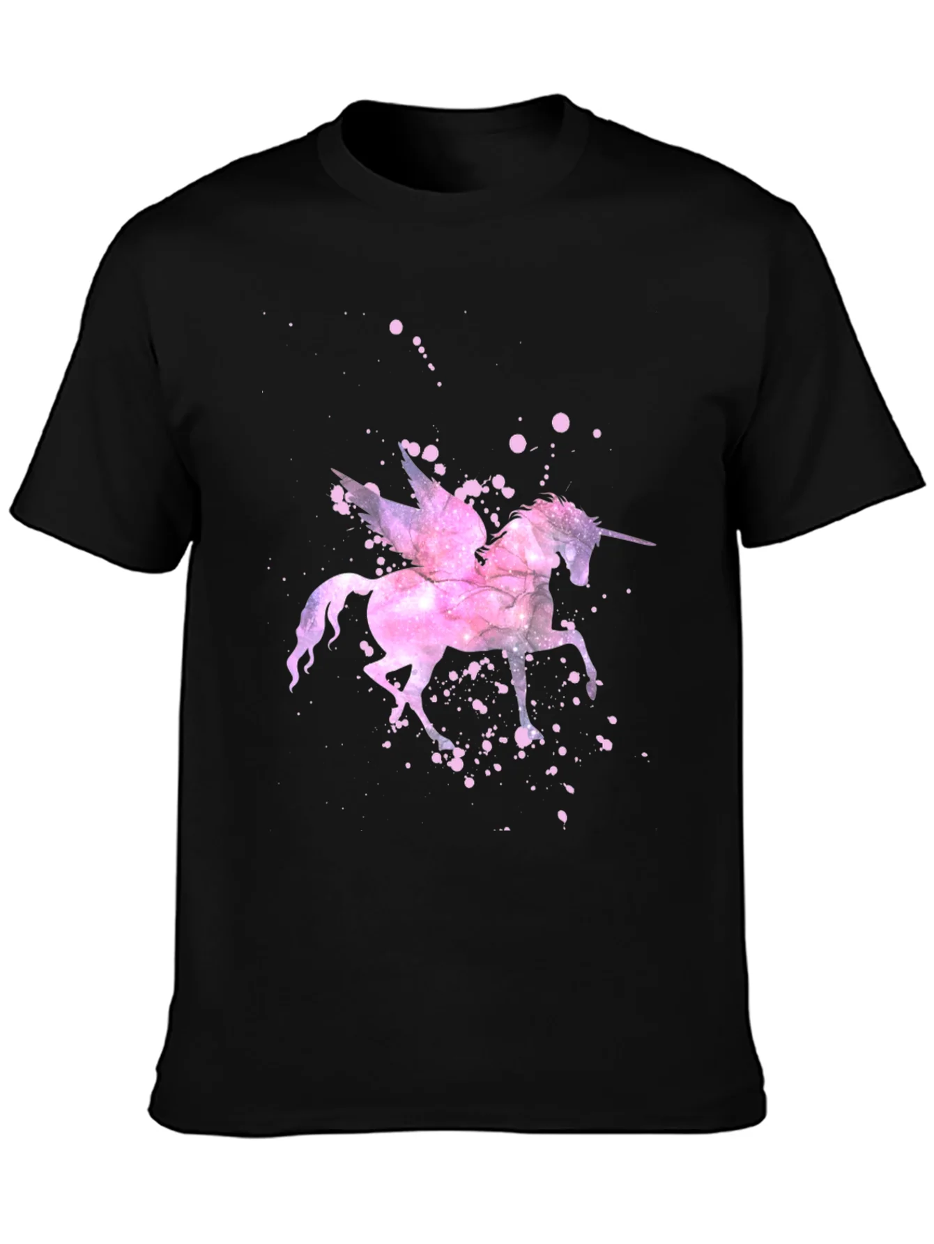 Unicorn Pegasus Graphic T-Shirt - Black Cotton Tee
