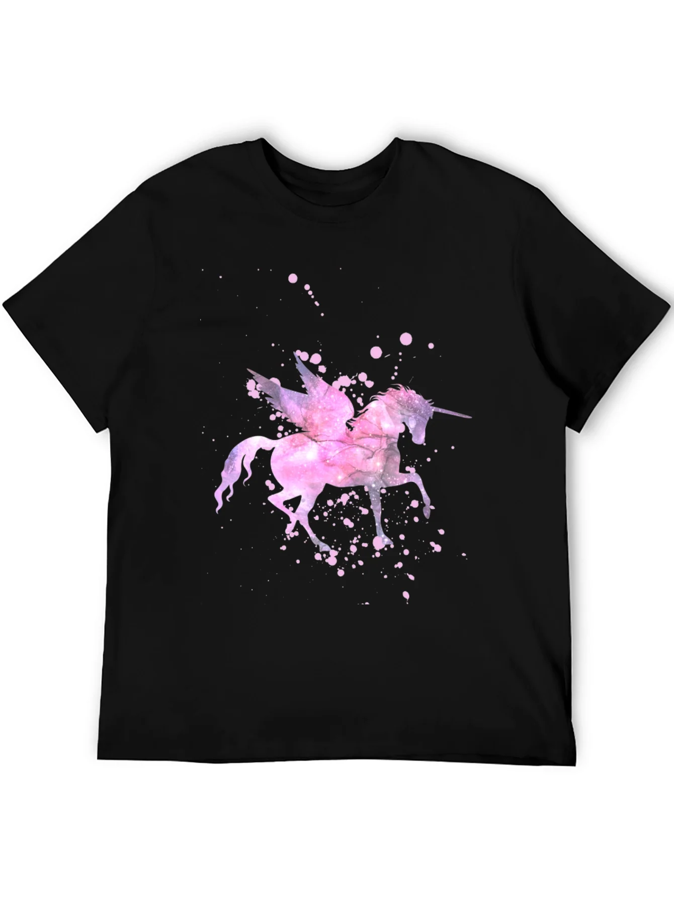Unicorn Pegasus Graphic T-Shirt - Black Cotton Tee