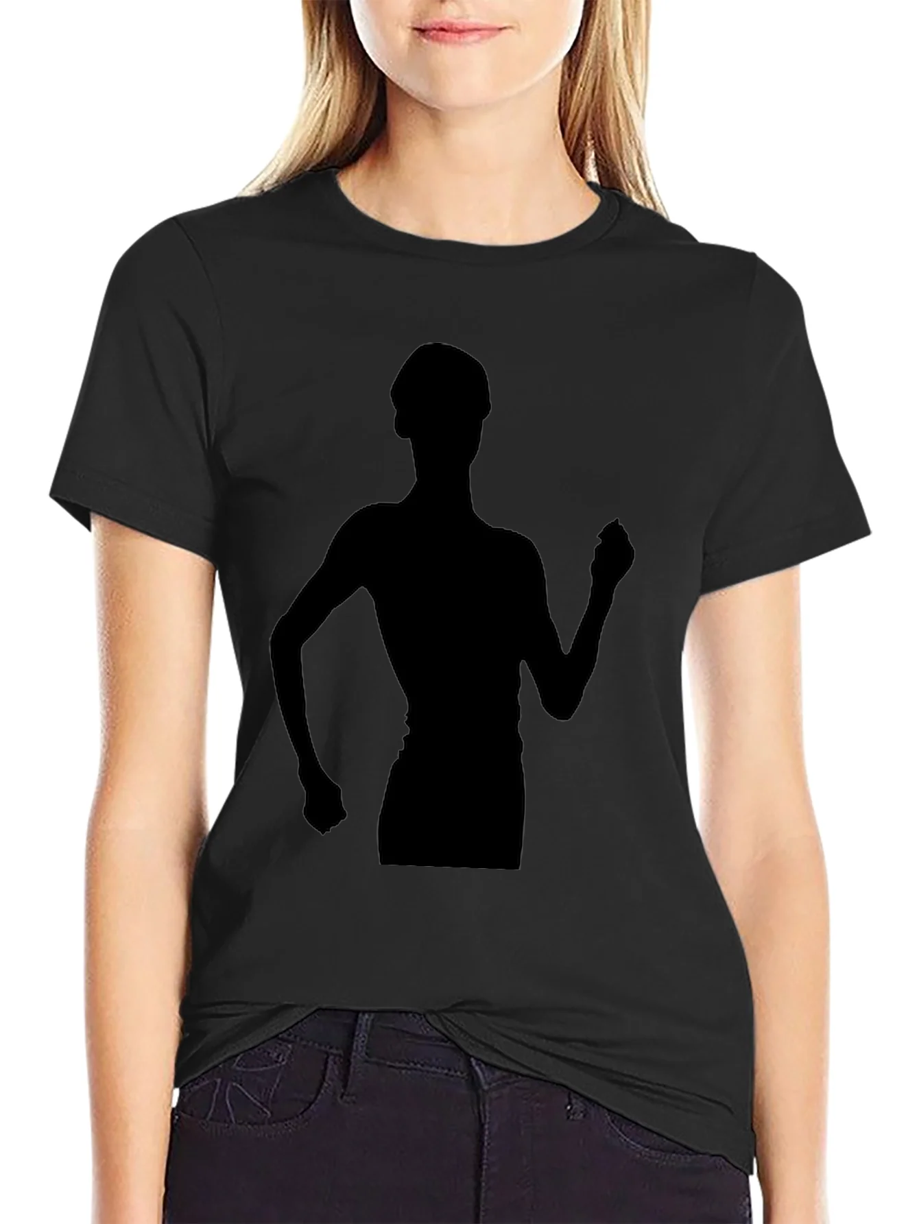 Silhouette Runner Graphic Tee - Black Cotton Comfort