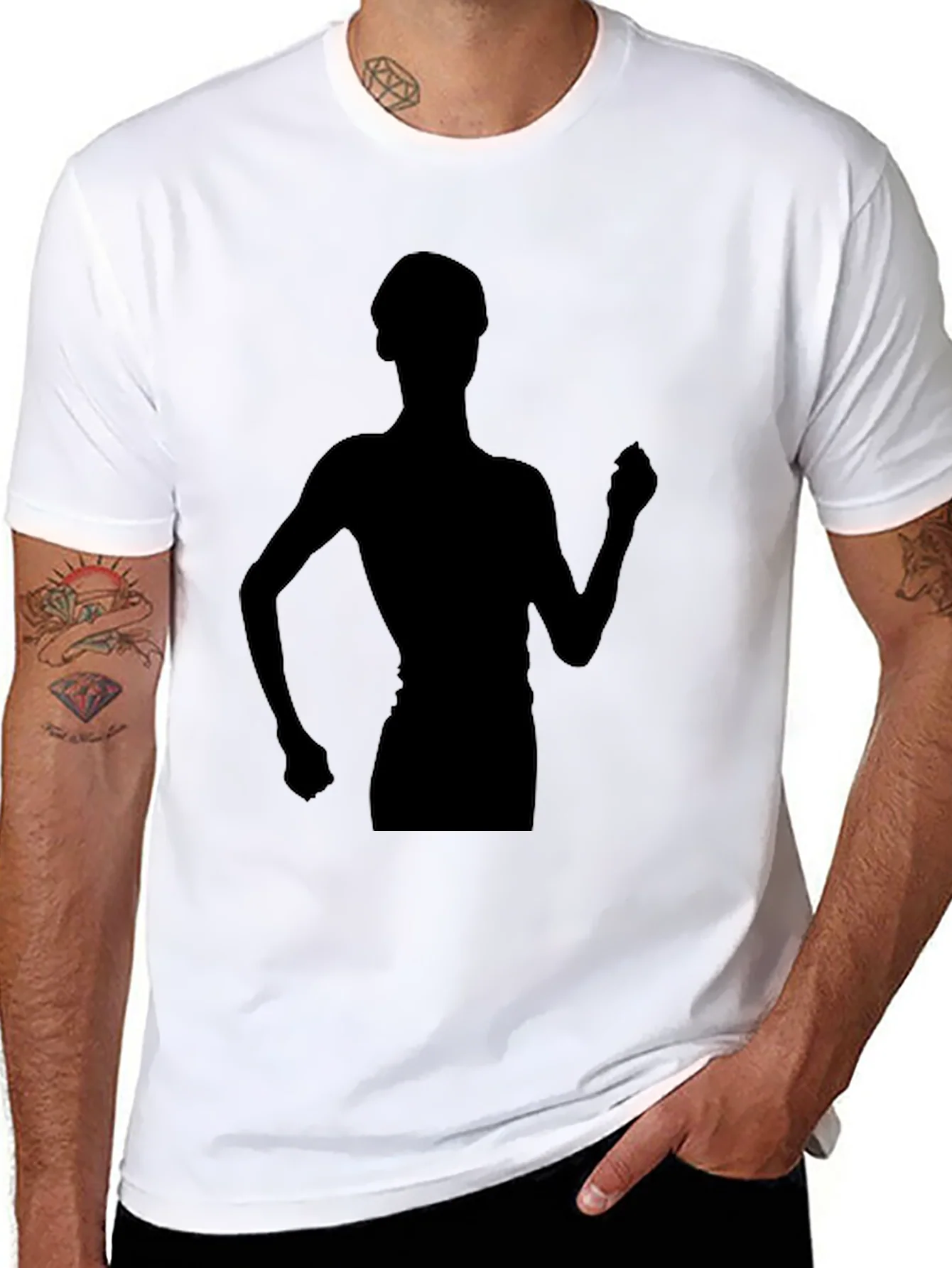 Silhouette Runner Graphic Tee - Black Cotton Comfort
