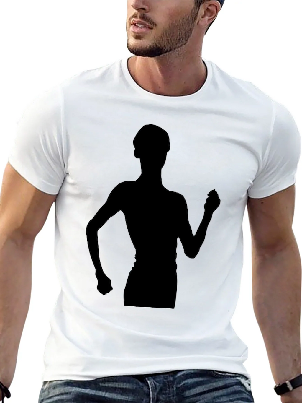 Silhouette Runner Graphic Tee - Black Cotton Comfort