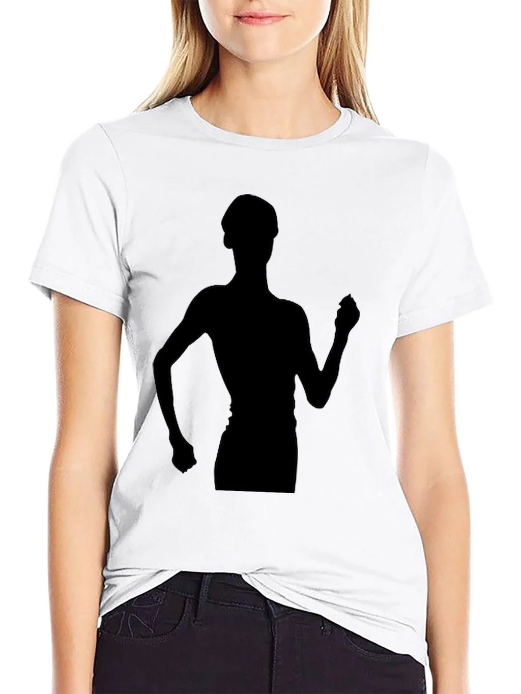 Silhouette Runner Graphic Tee - Black Cotton Comfort