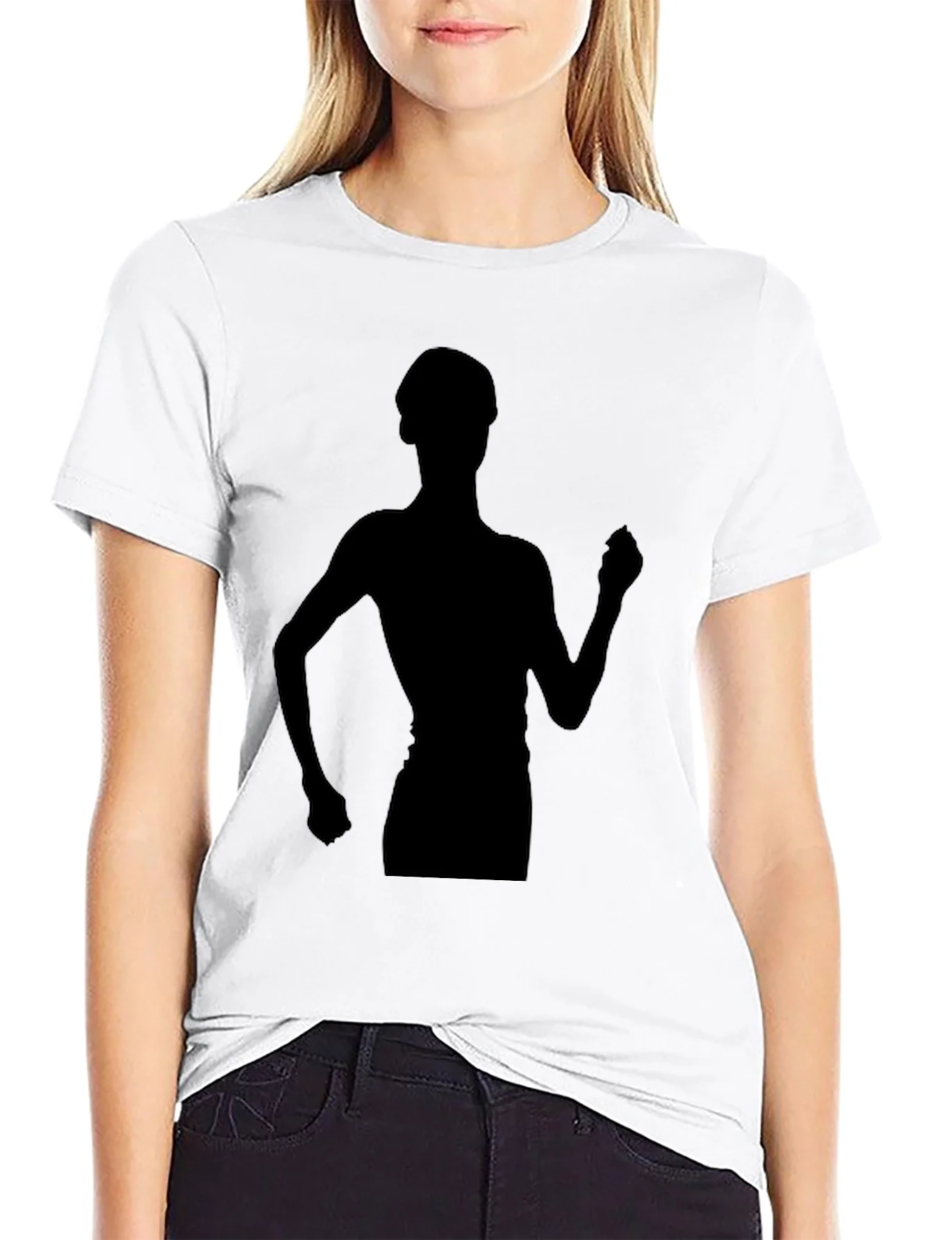 Silhouette Runner Graphic Tee - Black Cotton Comfort