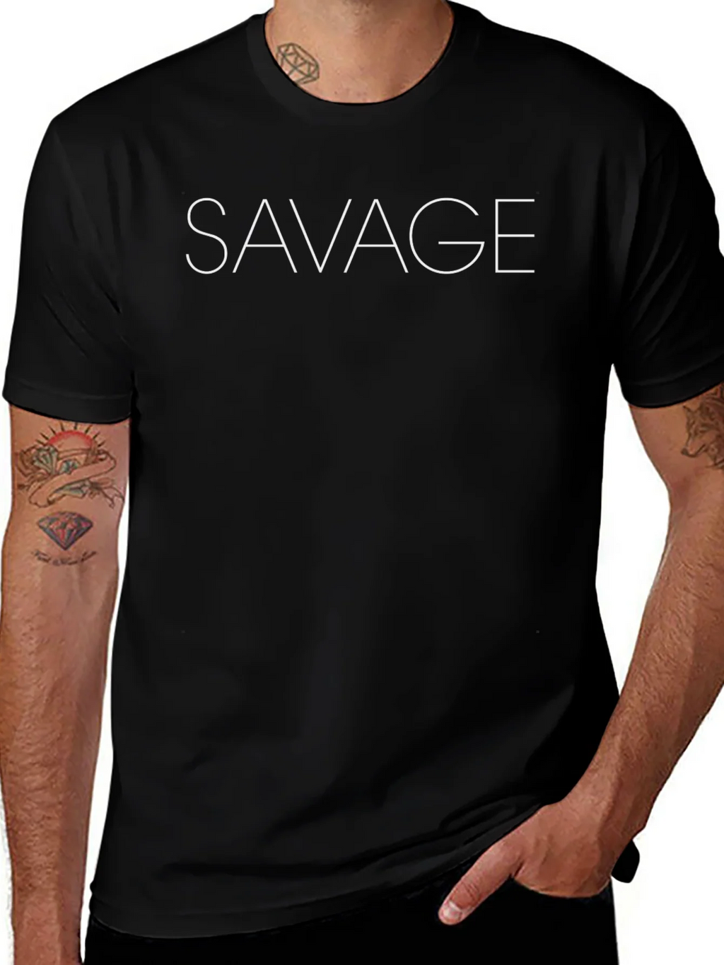 Savage Graphic Print Tee - Black Casual Shirt