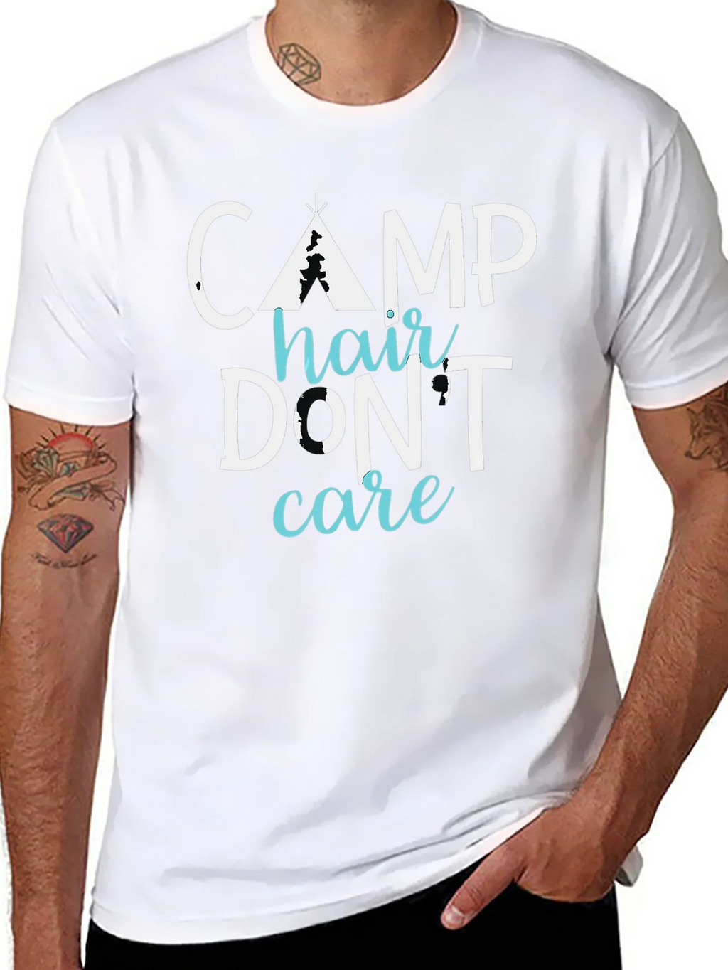 Camp Hair Dont Care Tee - Funny Camping Shirt