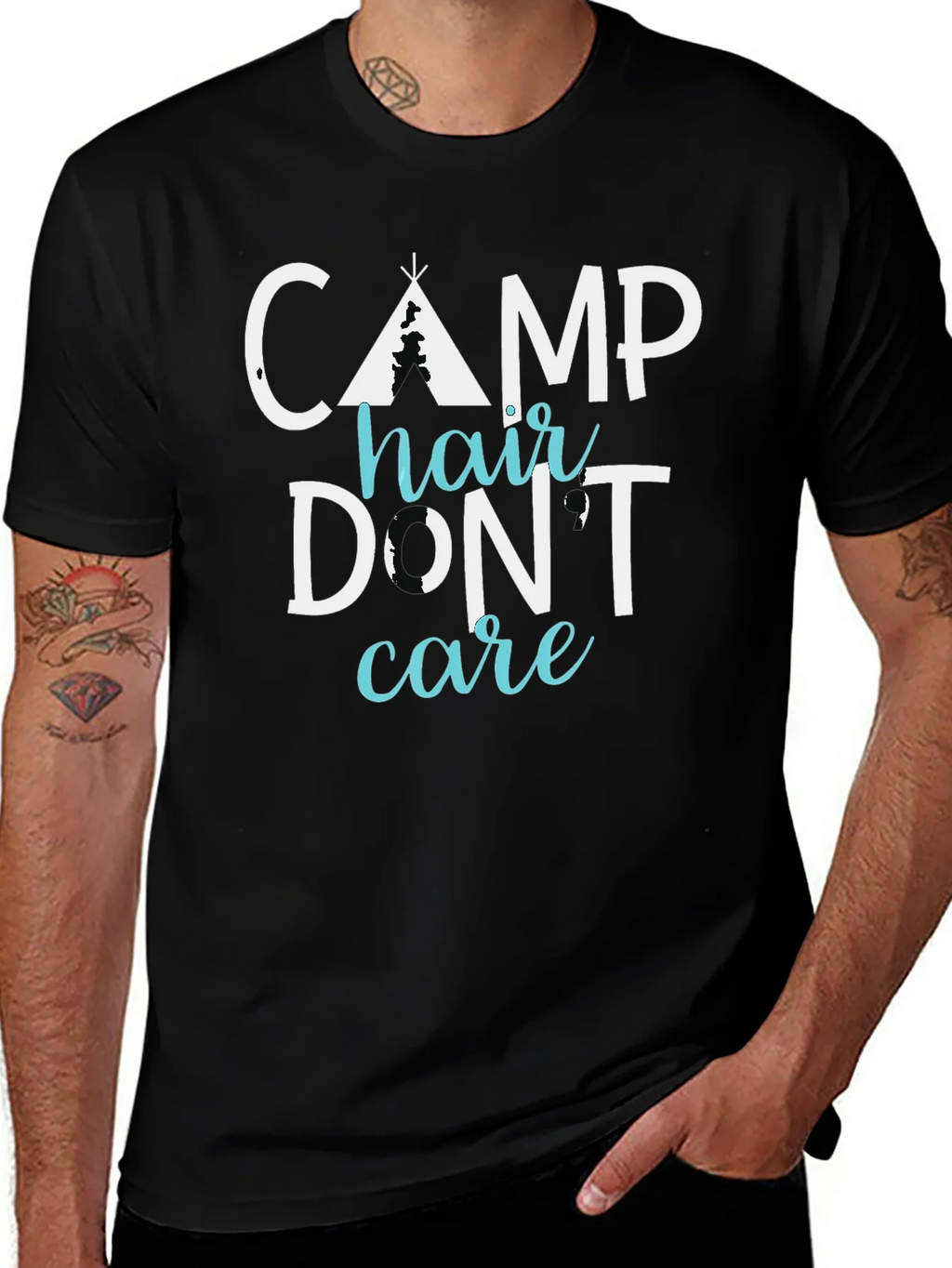 Camp Hair Dont Care Tee - Funny Camping Shirt