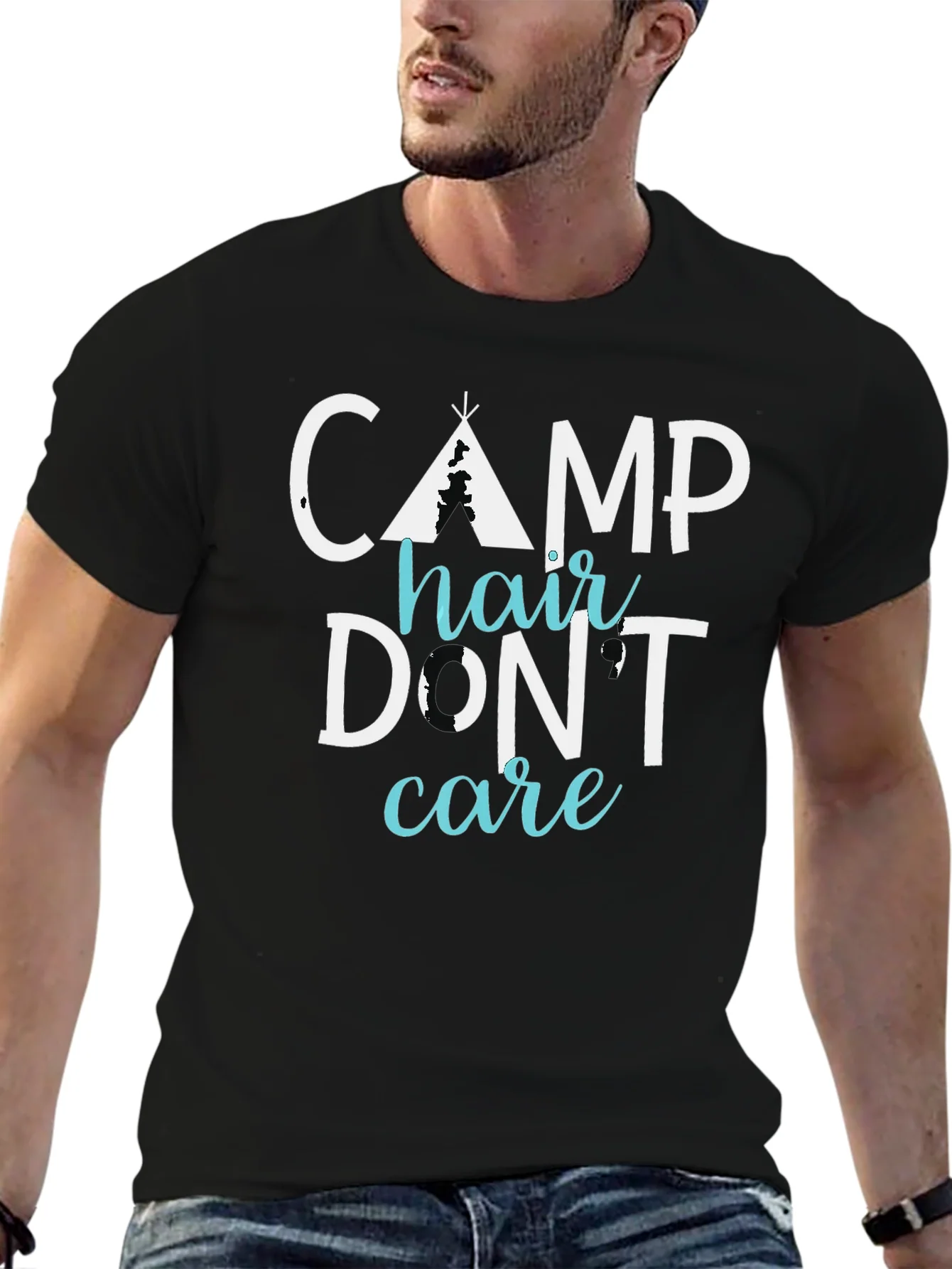 Camp Hair Dont Care Tee - Funny Camping Shirt