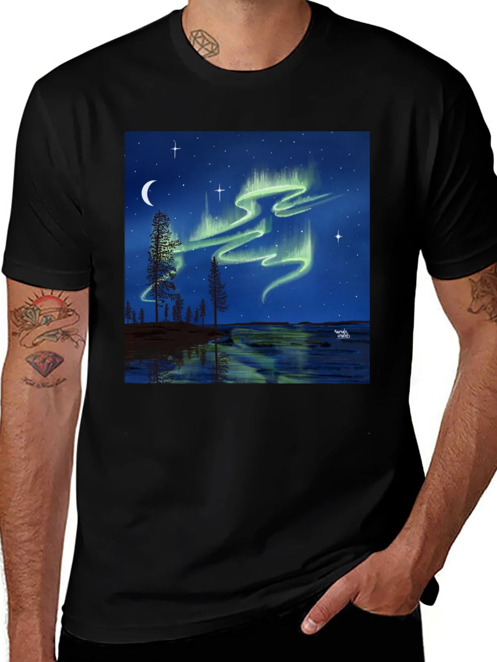 Aurora Borealis Black T-Shirt