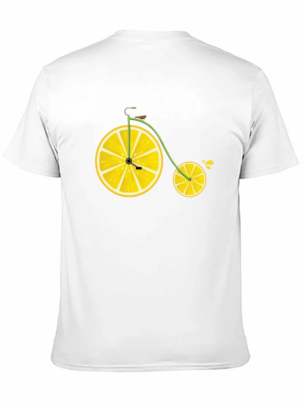 Lemon Bicycle Graphic Tee - Novelty Fruit Bike T-Shirt