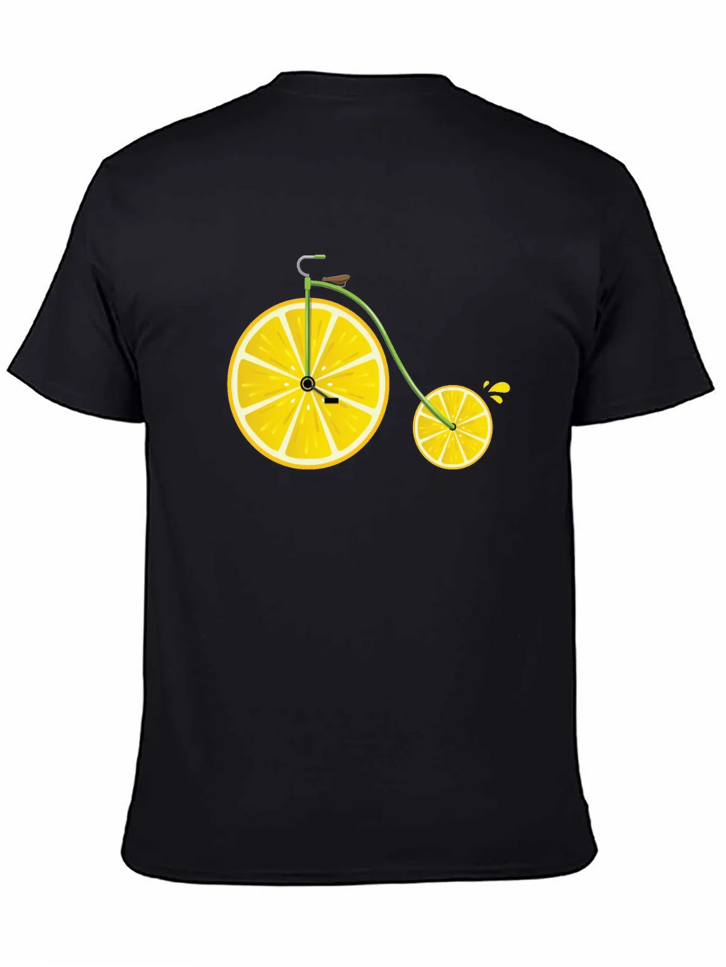 Lemon Bicycle Graphic Tee - Novelty Fruit Bike T-Shirt