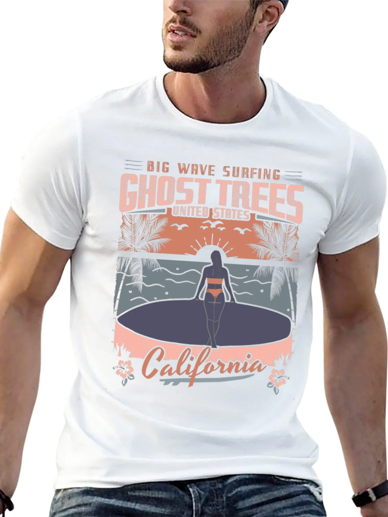 Ghost Trees California T-Shirt - Big Wave Surfing Tee