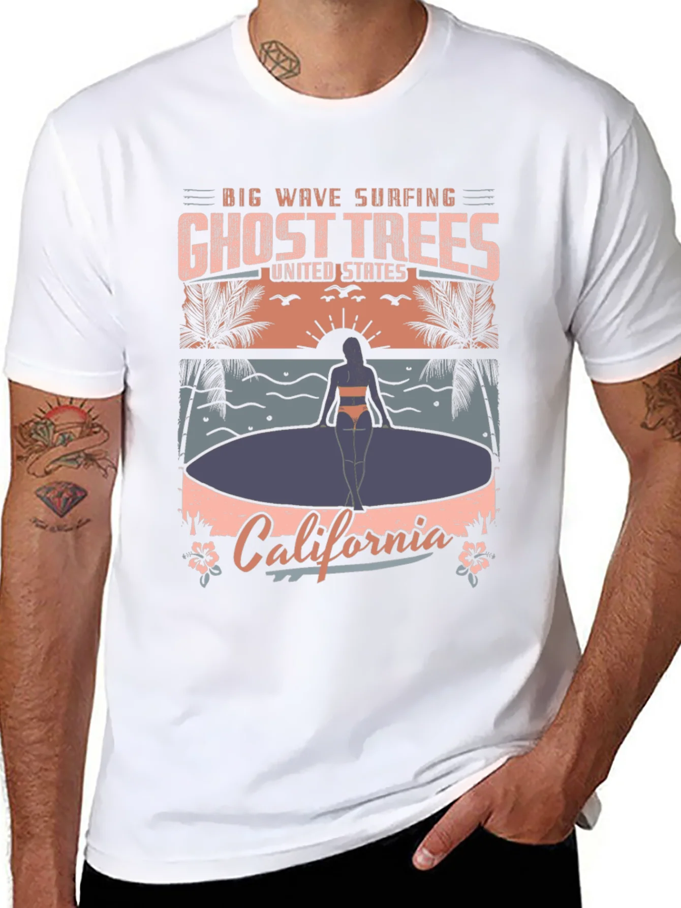 Ghost Trees California T-Shirt - Big Wave Surfing Tee