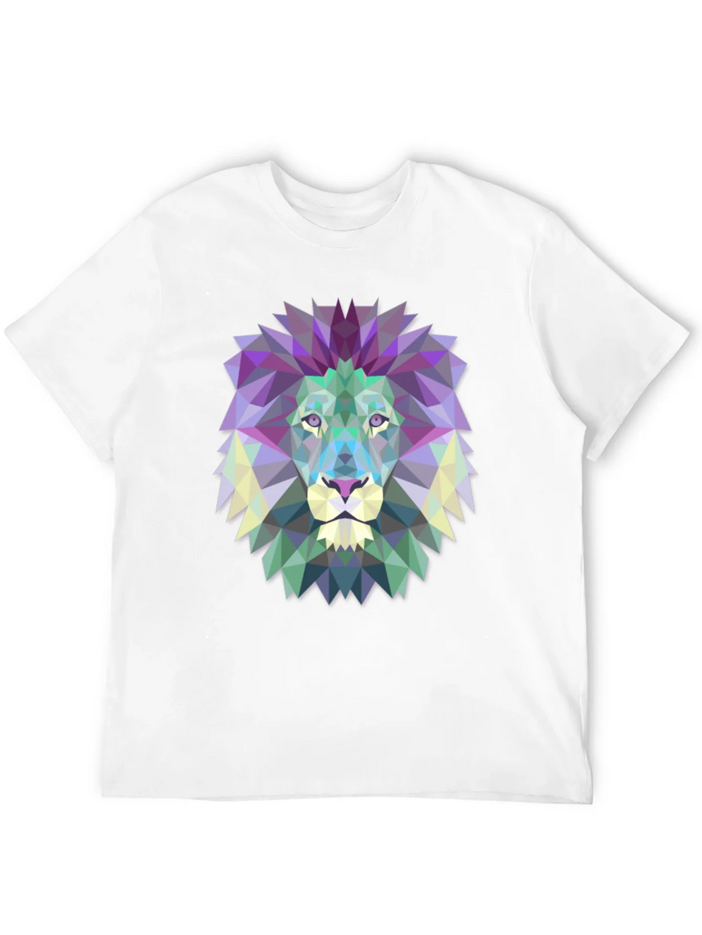 Geometric Lion Graphic Tee - Modern Mens T-Shirt