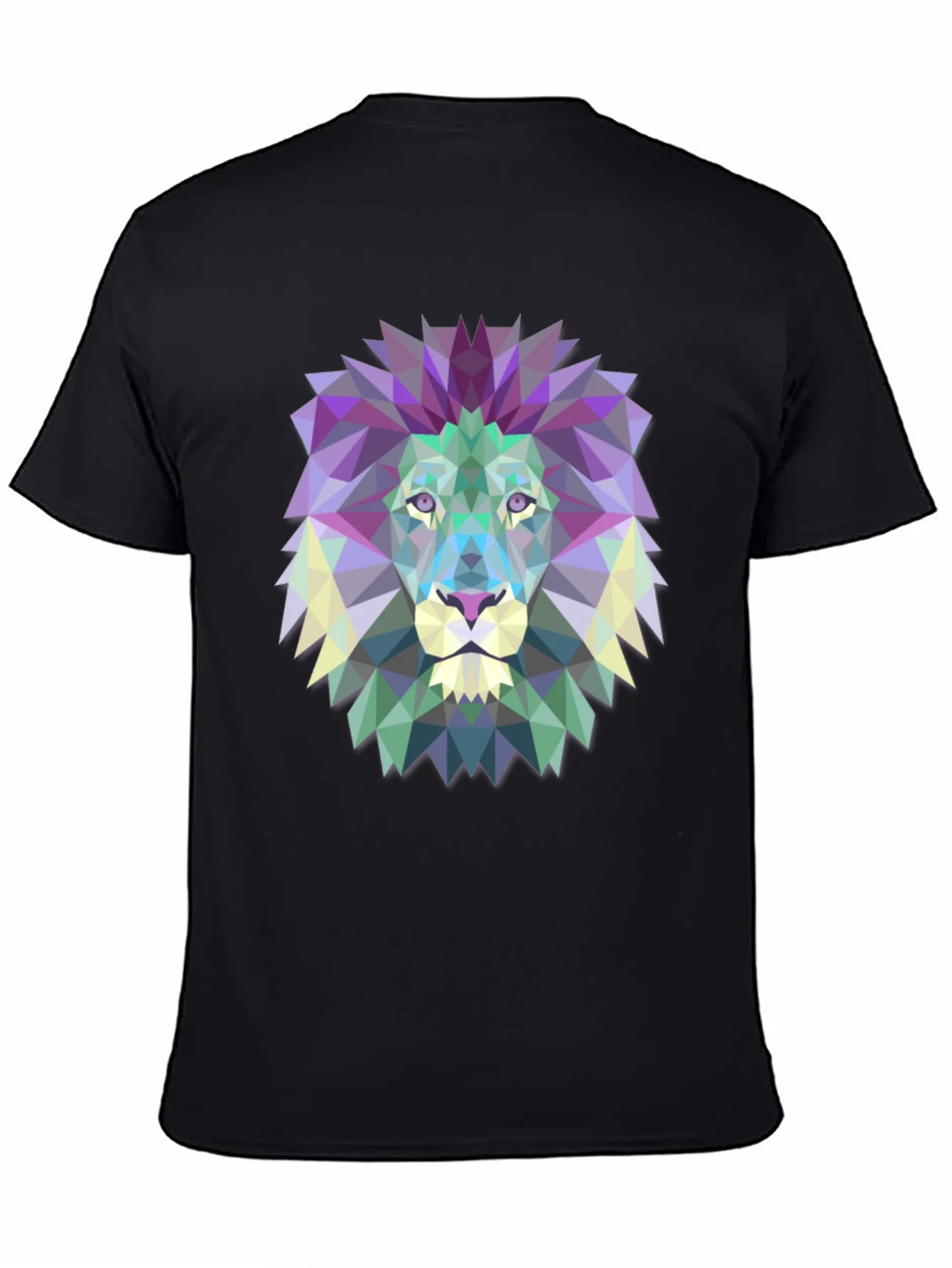 Geometric Lion Graphic Tee - Modern Mens T-Shirt